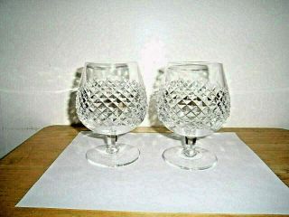 " Set Of (2) Waterford Irish Crystal - Alana - Brandy Snifter Glasses - Signed "