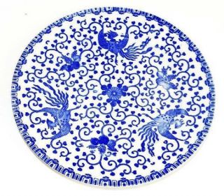 1 Vintage Morimura Blue & White Phoenix Bird China Dinner Plate 10 " Euc