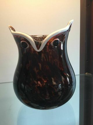Murano Art Glass Owl Vase