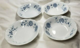 Christina Porcelain Bavarian Blue Set Of 4 Small Fruit Dessert Bowls