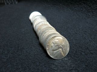 Roll (40) Silver War Nickels 1942 - 1945 5