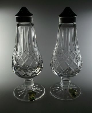 Waterford Crystal Lismore Footed Salt And Pepper Set 6 1/4 " - Signed - -