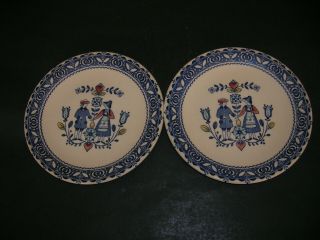 Two Vintage Johnson Bros Heart,  Flowers Bread And Butter Plates