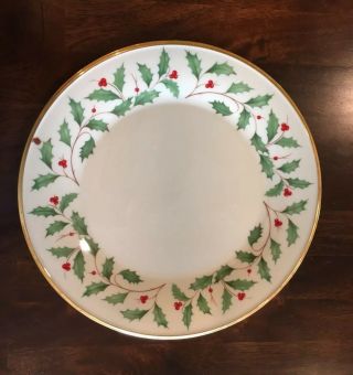 Lenox Holiday Dimension Dinner Plate 10 3/4 " Holly,  Berry Trim