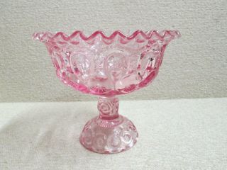 1x Moon And Stars Pattern Glass Pink Le Smith Crimped Pie Crust Open Compote