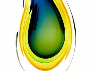 In Vogue Murano Sommerso Submerged Triple Sommerso Art Glass Vase & Label 2
