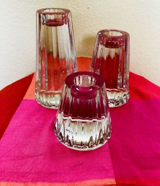 Villeroy Boch Paloma Picasso Heavy Crystal Candle Holders Set Of 3