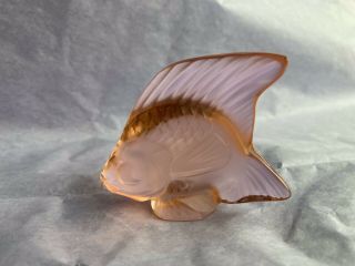 Lalique Amber Crystal Fish - Orange