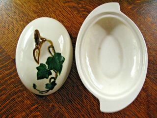 Vintage Metlox Poppytrail Pottery Made in California Ivy Butter Dish w Lid 3