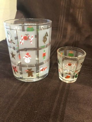 Culver Christmas Potpourri 6 Double Old Fashioned Cocktail Shot Glasses 3