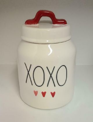 Rae Dunn Magenta Valentines Baby Canister Xoxo Ll 6.  5 " Watercolor Hearts