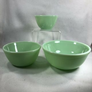 Mosser Glass Mixing Bowl Set Of 3 Nesting Jadeite Bowls