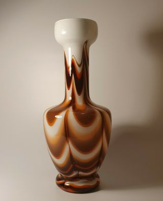 Extra Large Mid - Century Italian Opaline Glass Vase By Carlo Moretti,  1970s