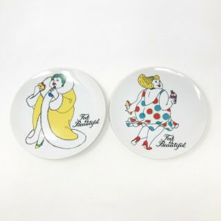 Vintage 1979 Variations By Fitz And Floyd 7 " Plates Fat Is