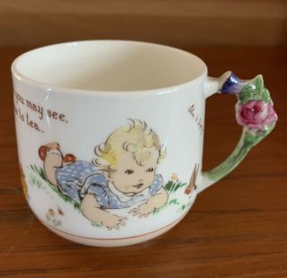 1930s Paragon Fine China Cup,  Playtime Series,  Eileen Soper.  First Birthday.