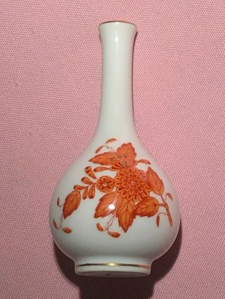 Herend Hungary Flower Mini Bud Vase Signed Numbered 3 1/4 " Vintage