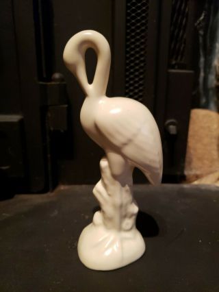 Vintage Metlox Pottery White Crane Stork Heron Bird Figurine 6 " Marked Ceramic