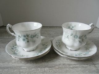 Set Of 2 Vintage Paragon Debutante Porcelain Cups And 4 Saucers