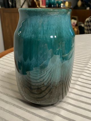 Vintage Blue Mountain Pottery Vase Blue Green Drip Glaze Canada