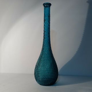 Genie Bottle Blue Teal Decanter Mid - Century Empoli Italian Mcm 15”spikes