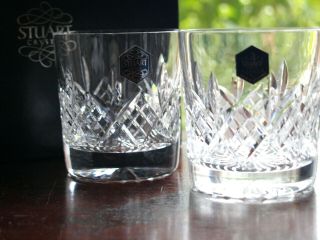 Stuart Crystal Glengarry Rummer/ Whiskey Tumblers Pair Old Fashioned
