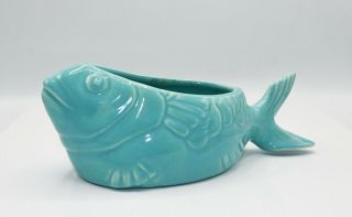 Vintage 1930 - 40 ' s Bauer USA Pottery Ceramic Chicken of the Sea Tuna Baker 2