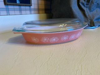 Vintage Pyrex Pink Daisy Daisies Pattern 33 1.  5 Qt Casserole Dish With Lid