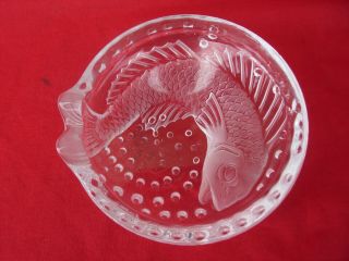 Rene R Lalique Crystal Art Glass Signed France French Paris Fish Bowl