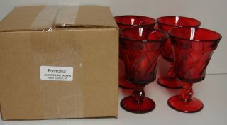 Fostoria Jamestown (ruby) Water Goblets Set Of Four More Item Here