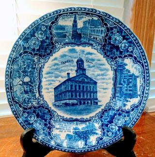 Staffordshire Ye Olde Historical Pottery No.  1 Plate Ro No 553308 Faneuil Hall