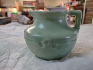 Vintage Frankoma Pottery Miniature Sage Green Thunderbird Pitcher 555 No Damage