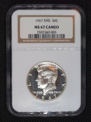1967 Sms Kennedy 40 Silver Half Dollar Ngc Ms 67 Cameo 0 - 005