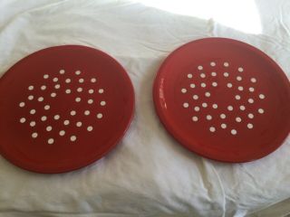 Two Waechtersbach Red And White Polka Dots Dinner Plates Germany