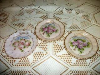 Cambridge Crown Tuscan Glass Pink Shell Dishes Hp Roses Bows Vanity Mid Century
