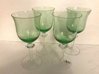 4 Denby Aurora Winterberry Green 12 Oz,  7 1/2 " Tall Water Goblets,  Or Lg Wine 3
