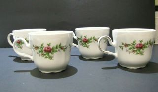 Set Of 4 Johann Haviland Moss Rose Traditions Fine China Tea Cup