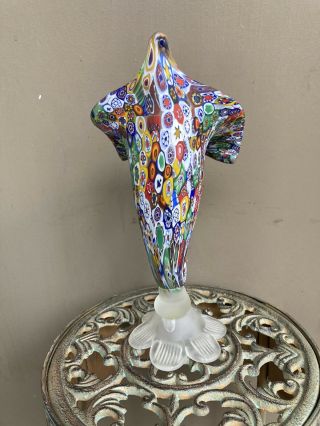 Vintage Italian Millefiori Murano Art Glass Flower Vase - Fratelli Toso? 3