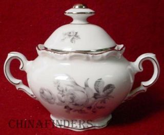Schumann China Dawn Rose Pattern Sugar Bowl With Lid