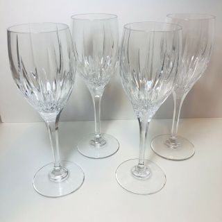 4 Mikasa Arctic Lights Cut Lead Crystal 9 " Water Glasses Or Wine