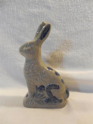 Bbp Beaumont Brothers Pottery Blue Salt Glaze Bunny Rabbit 6 " Unsigned