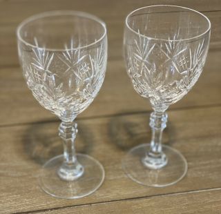 Tiffany & Co Cut Crystal Set Of 2 Vintage Wine Glasses