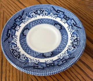 Set Of Five Vintage Churchill Blue Willow China 5.  5” Saucers