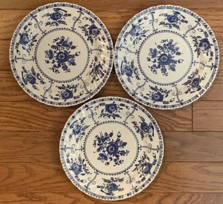3 Johnson Brothers “indies”blue Salad Plates Made In England