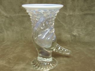 1940 ' s Fenton Art Glass French Opalescent Hobnail Large Hand Vase Cornucopia 2