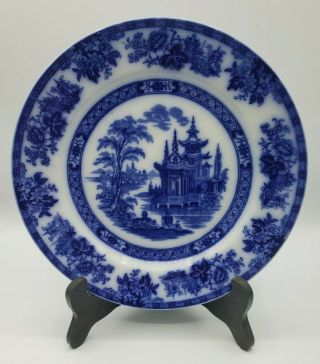 Royal Doulton Burslem Madras Pattern Flow Blue 9 " Dinner Plate England