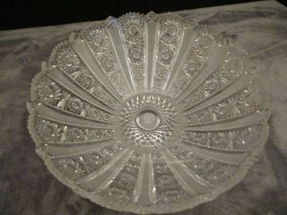 Vintage Large Bohemian Lead Crystal Bowl Hand Cut Queen 