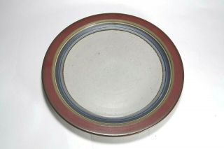1 Mid Century Modern Otagiri Mirage Blue & Rust Stoneware Pottery Dinner Plate