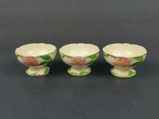 Set Of 3 Vintage Franciscan Desert Rose Sherbert Cups Footed Pedestal Bowls Euc