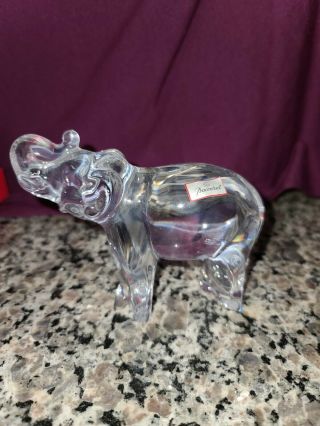 Exquisite Baccarat France Crystal Elephant Trunk Up Figurine 762550