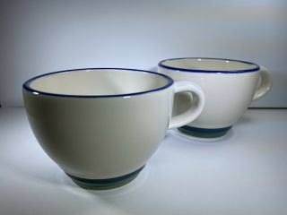 Pfaltzgraff Ocean Breeze Set Of 2 Coffee Cups Mugs Tea Blue Green Teal Stoneware